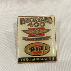 1996 Brickyard 400 Indianapolis Motor Speedway Enamel Pin - Pennzoil Official
